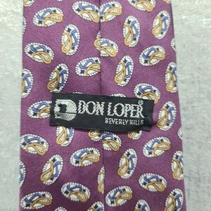 Don Loper Beverly Hills Purple Paisley Tie‎ 100% Italian Silk USA WPL 2631
